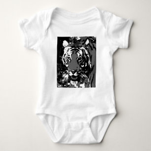 Zwart Witte Pop Art Tijger Romper