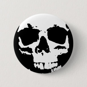 Zwart-witte Pop Kunst Stijlvolle wolk Ronde Button 5,7 Cm