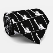 Zwart-witte Pop Kunstbeeld Vrijheid Silhouette Stropdas (Opgerold)