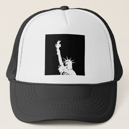 Zwart-witte Pop Kunstbeeld Vrijheid Silhouette Trucker Pet (Voorkant)