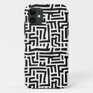 Zwart-witte Pop Kunstmazingspatroon iPhone 11 Hoesje