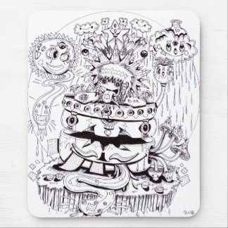 Zwart-witte Psychedelic Muismat