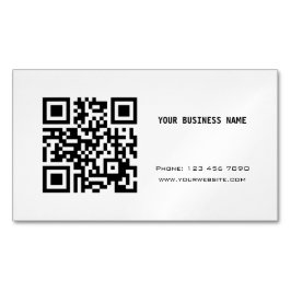 Zwart-witte QR-code Magnetisch Visitekaartje