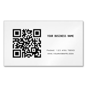 Zwart-witte QR-code Magnetisch Visitekaartje