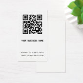 Zwart-witte QR-code Visitekaartje (Bureau)