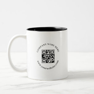 Zwart Witte QR Code Zakelijk Logo Promo mok