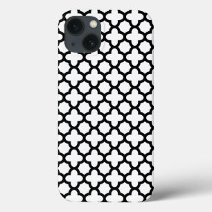 Zwart-witte quatrefolie iPhone 13 hoesje