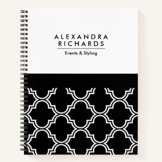 Zwart-witte quatrefolie notitieboek