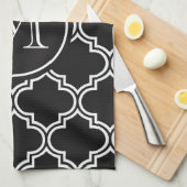 Zwart-witte quatrefolie theedoek (Quarter Fold)