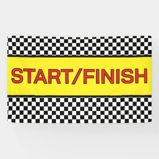 Zwart-witte race START finishlijn Spandoek