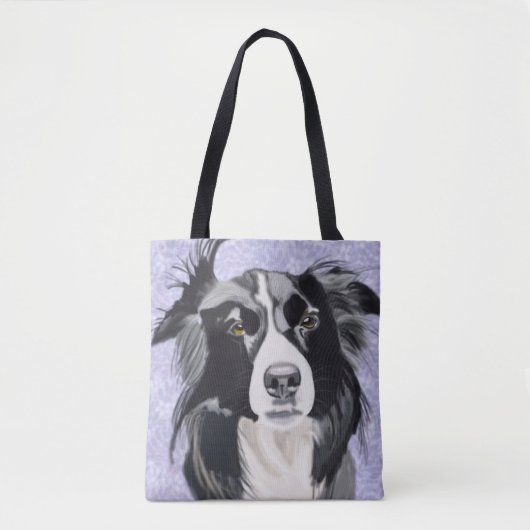Zwart-witte rand collie draagtas (Voorkant)