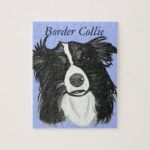 Zwart-witte rand collie legpuzzel