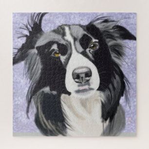 Zwart-witte rand collie legpuzzel