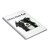 Zwart-witte rand collie notitieboek (Rechterzijde)