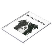Zwart-witte rand collie notitieboek (Linkerzijde)