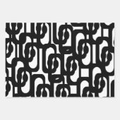 Zwart-witte Retro Mod Patronen Inpakpapier Vel (Voorkant)
