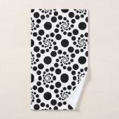 Zwart-witte Retro Polka Dots Bad Handdoek (Handdoek)