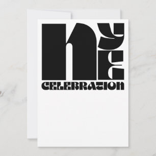Zwart Witte Retro Typografie Oud en Nieuw Feest Kaart