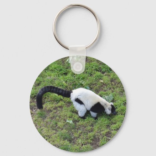 Zwart-witte rode Sleutelhanger #1 (Voorkant)