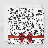 Zwart Witte Rode Strik Dalmatiër Stippen Verjaarda Kaart (Achterkant)