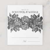 Zwart-witte roses Gothic Wedding (Buitenkant ongevouwen)