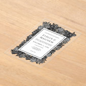 Zwart-witte roses Gothic Wedding Acryl Uitnodigingen (Laagn)