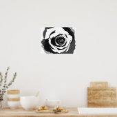 Zwart-witte roze afbeelding poster (Keuken)