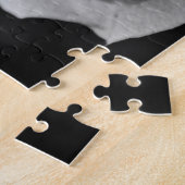 Zwart-witte roze legpuzzel (Zijkant)