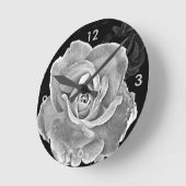 Zwart-witte roze ronde klok (Hoek)