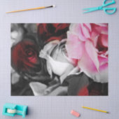 Zwart-witte rozen vervagen tissuepapier (Craft)