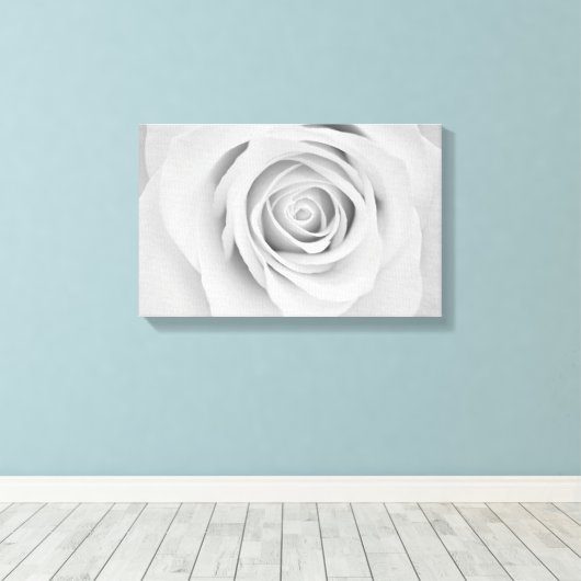 Zwart-witte rozenbloem Canvasafdruk Canvas Afdruk (Insitu (Houten vloer))
