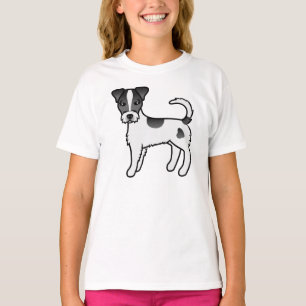Zwart-Witte Ruwharige Parson Russell Terrier T-shirt