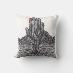 Zwart-witte Saguaro Cactus Kussen