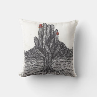 Zwart-witte Saguaro Cactus Kussen