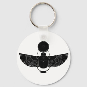 Zwart-witte scarab sleutelhanger