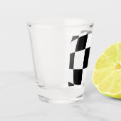 Zwart-witte schacht shot glas (Links)