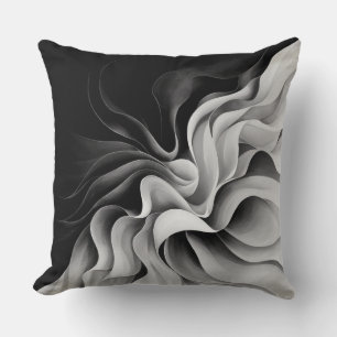 Zwart Witte Schaduwen Ombre Effect  Kussen