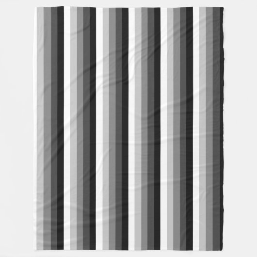 Zwart-witte schaduwstrepen fleece deken (Voorkant)