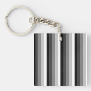 Zwart-witte schaduwstrepen sleutelhanger