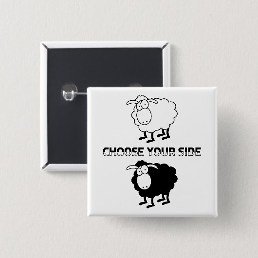 Zwart-witte schapen Motivatie Button (Voorkant /achterkant)