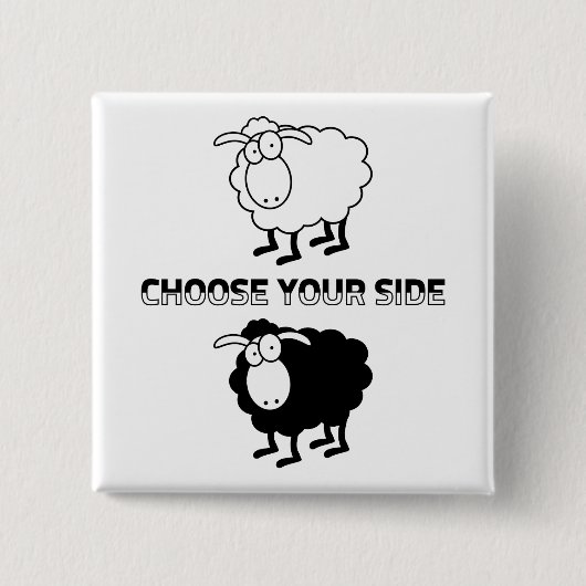 Zwart-witte schapen Motivatie Button (Voorkant)