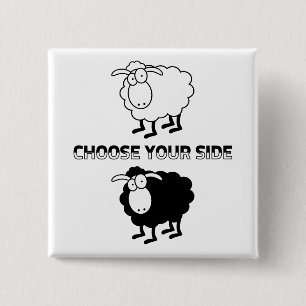 Zwart-witte schapen Motivatie Button