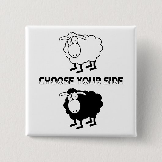 Zwart-witte schapen Motivatie Button (Voorkant)
