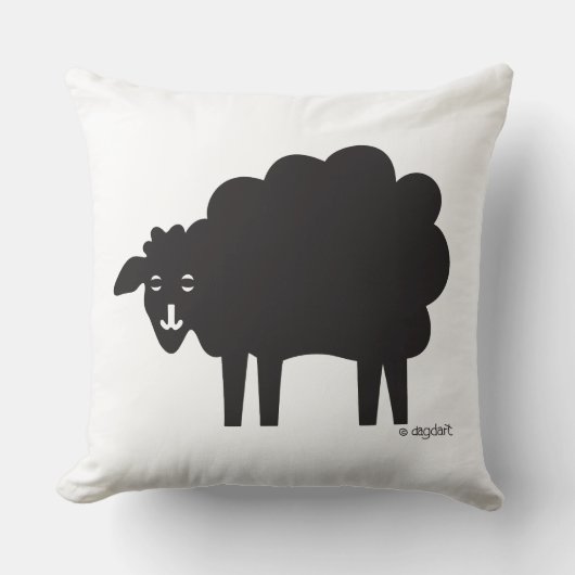 Zwart & Witte Schapen Worp Kussen (Voorkant)