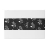 Zwart-witte schedel Gotische bruiloft uitnodiging Uitnodigingen Wikkel (Achterkant Voorbeeld)