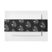 Zwart-witte schedel Gotische bruiloft uitnodiging Uitnodigingen Wikkel (Voorkant Voorbeeld)