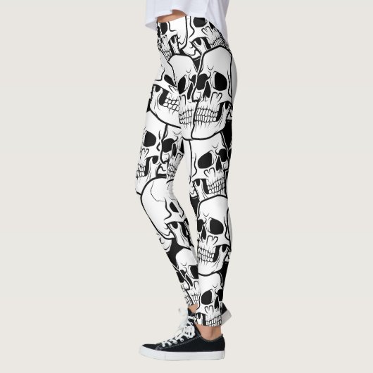 Zwart-witte schedel leggings (Links)