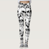 Zwart-witte schedel leggings (Voorkant)