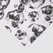 Zwart & Witte Schedels Skelet Schedel Kunstpatroon Tissuepapier (Detail)