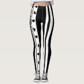 Zwart-witte schedels Zwarte harten Leggings (Voorkant)